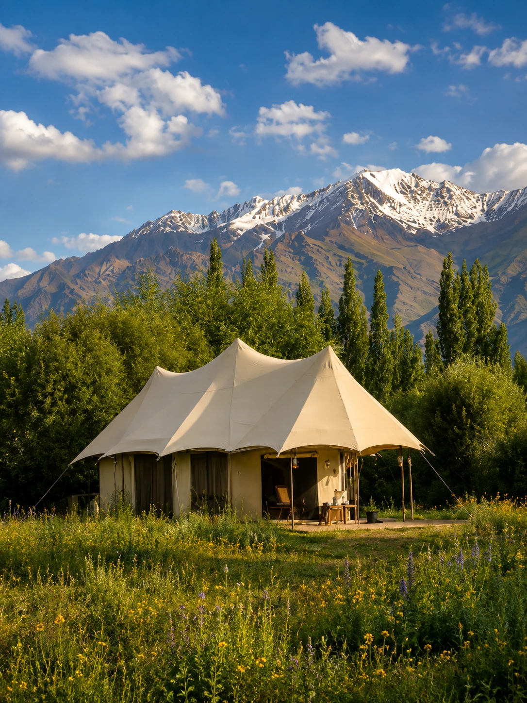Chamba Camp Thiksey luxury glamping camp at the foothills of Thiksey Monastery, Ladakh